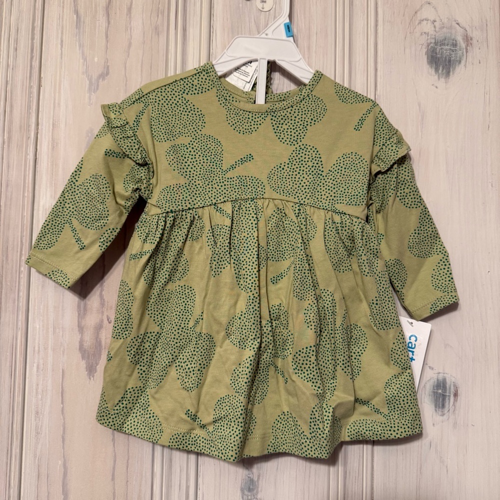 NWT Carters Baby Girl 3 piece Green Shamrock St Patrick’s Dress size 6 months